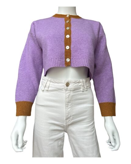 Wool Pastiche Crop Cardigan