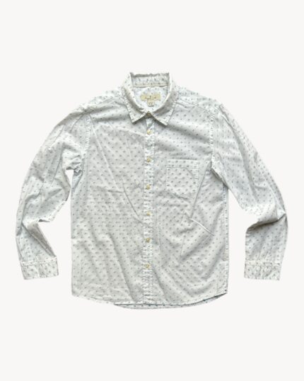 White Blue Printed Massimo Dutti Shirt